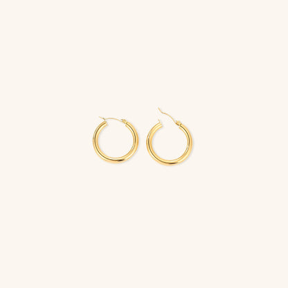 Broad Round Hoops | Ethically Sourced 18k Gold-Plated Stainless Steel 5
