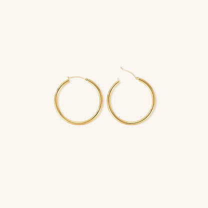 Broad Round Hoops | Ethically Sourced 18k Gold-Plated Stainless Steel 6