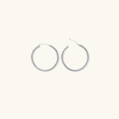 Broad Round Hoops | Ethically Sourced 18k Gold-Plated Stainless Steel 7