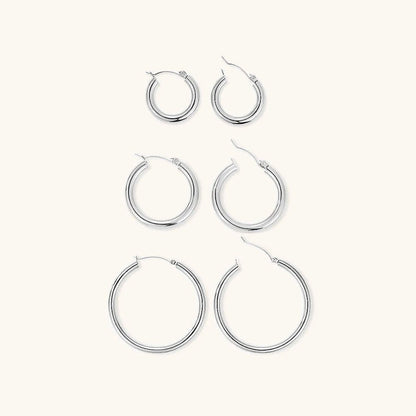 Broad Round Hoops | Ethically Sourced 18k Gold-Plated Stainless Steel 9