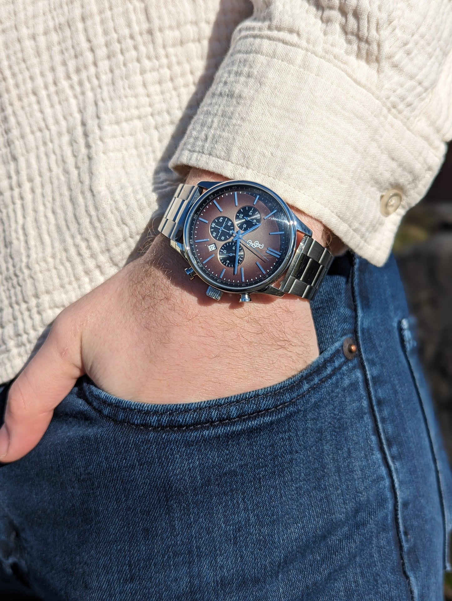 Brązowy Retro Chronograf