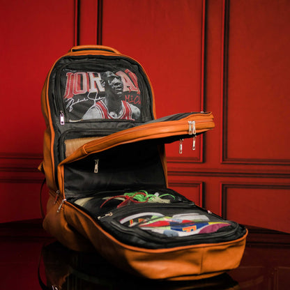 Bruine Leren Luxe Gepatenteerde Handbagage Tas