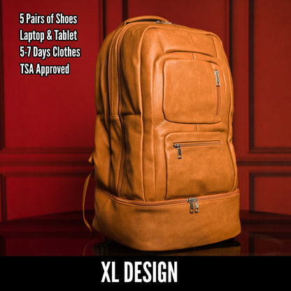 Brown Leather Patented Carry-on Bag (XL Design)