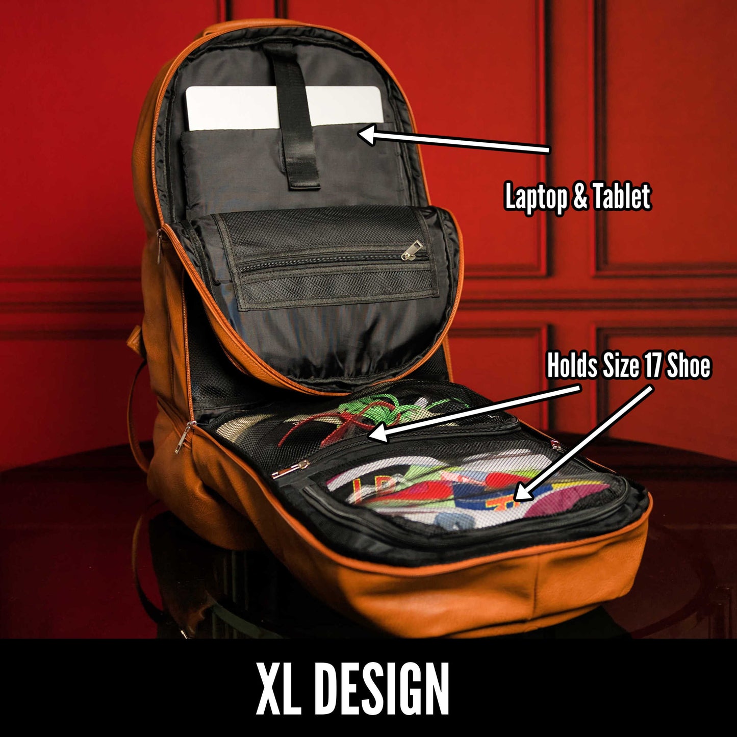 Brown Leather Patented Carry-on Bag (XL Design)