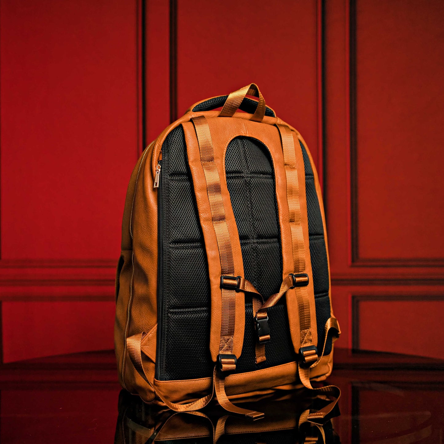 Brown Leather Roller Carry-on Set