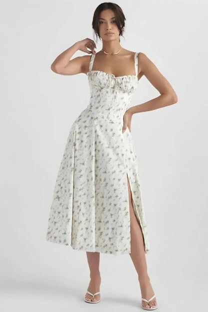 Bustier Summer Dress | Floral Print with Adjustable Straps for Women 1