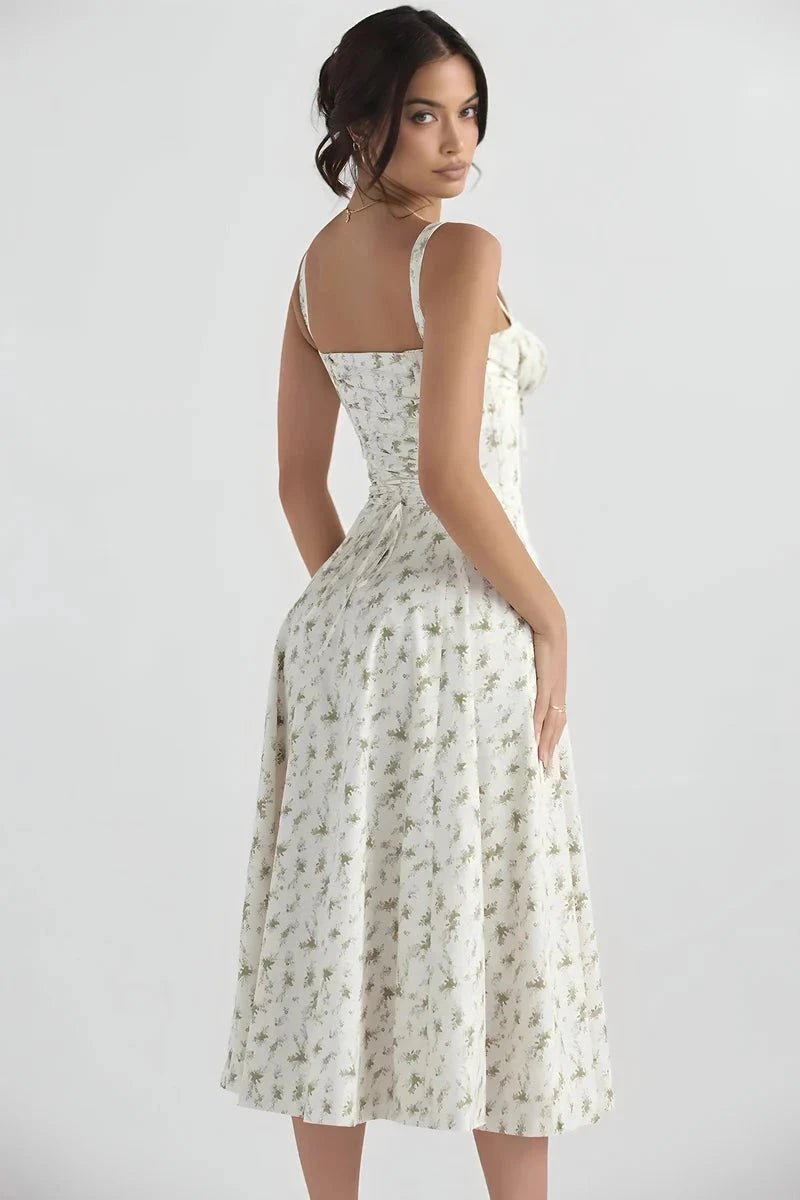 Bustier Summer Dress | Floral Print with Adjustable Straps for Women 2