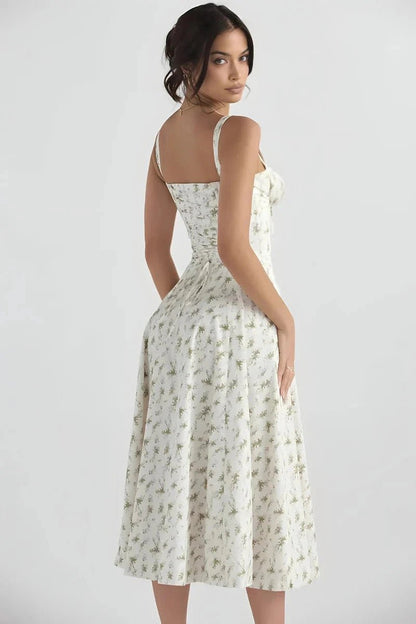 Bustier Summer Dress | Floral Print with Adjustable Straps for Women 2