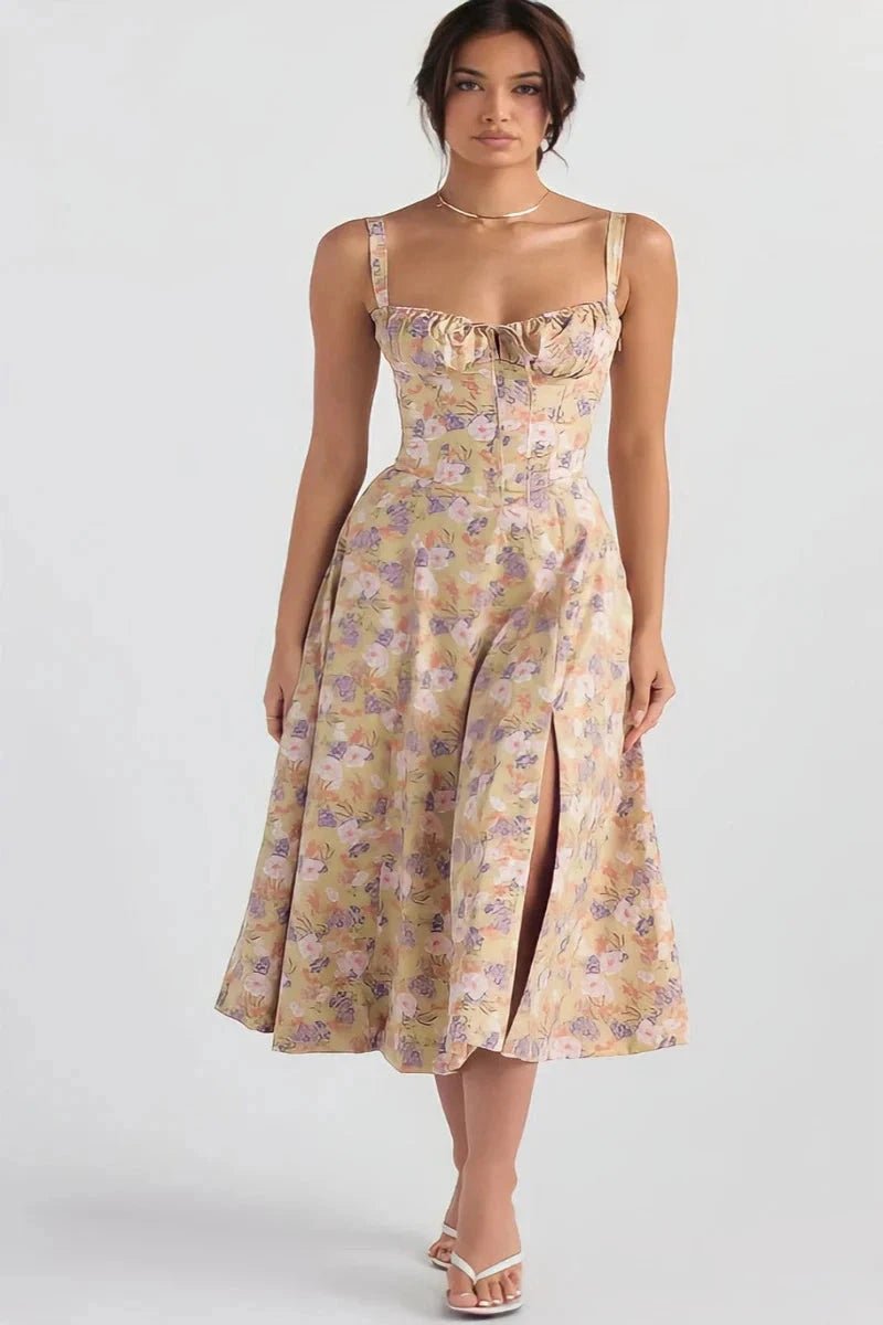 Bustier Summer Dress | Floral Print with Adjustable Straps for Women 9