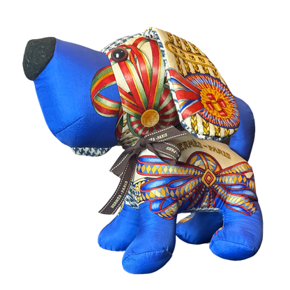 Rubans du Cheval Vintage Silk Scarf Patchwork Puppy