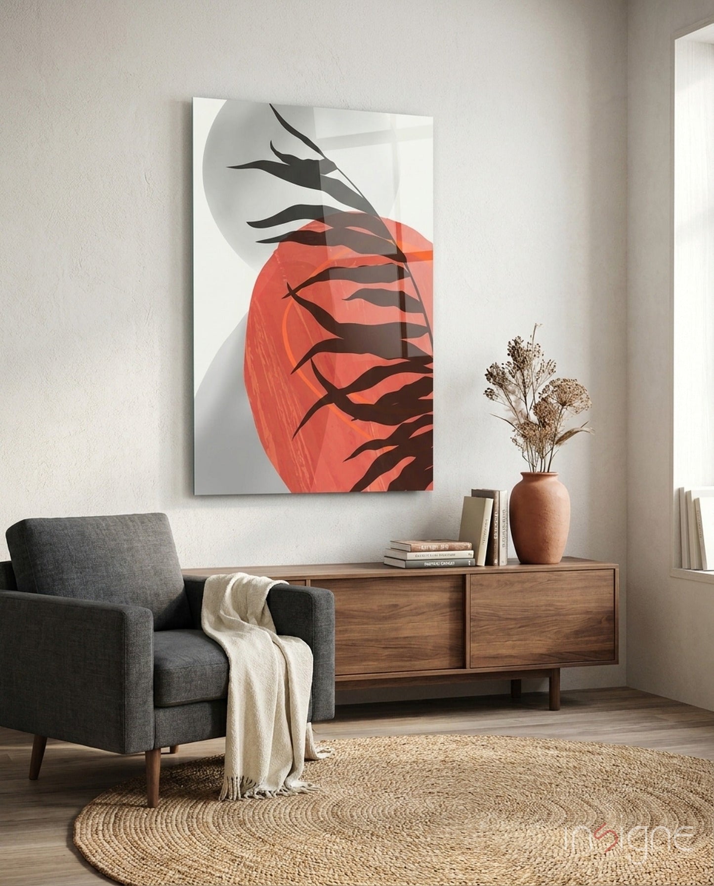Herbstrot Glaswandkunst