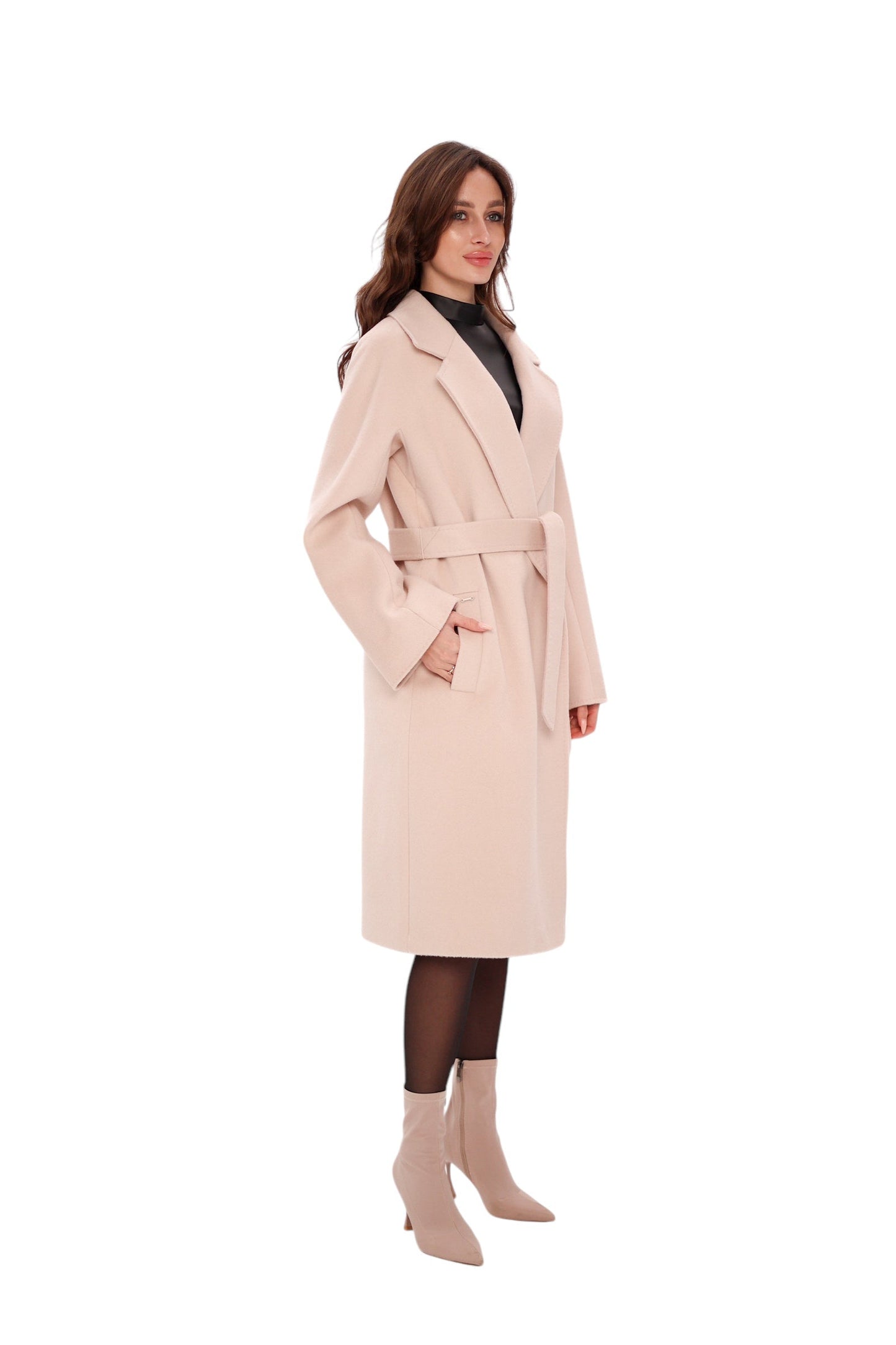 Chester Premium Woll-Kaschmir-Mantel in Praline