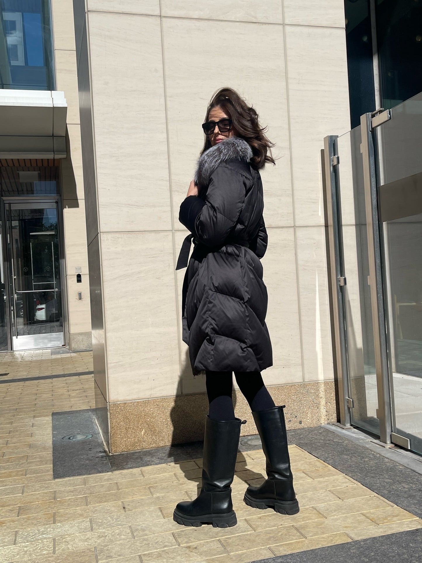 Parka Amandine en duvet de renard argenté véritable