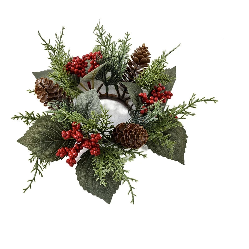 Candle Holder | Wreath-Shaped Design for Festive Table Decor 0