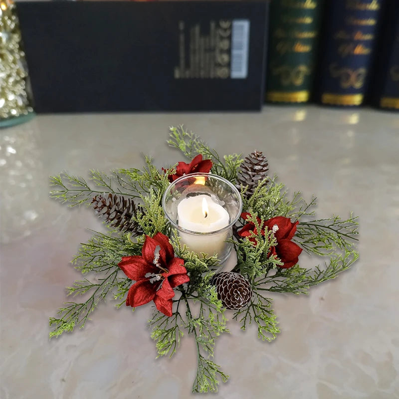 Candle Holder | Wreath-Shaped Design for Festive Table Decor 5