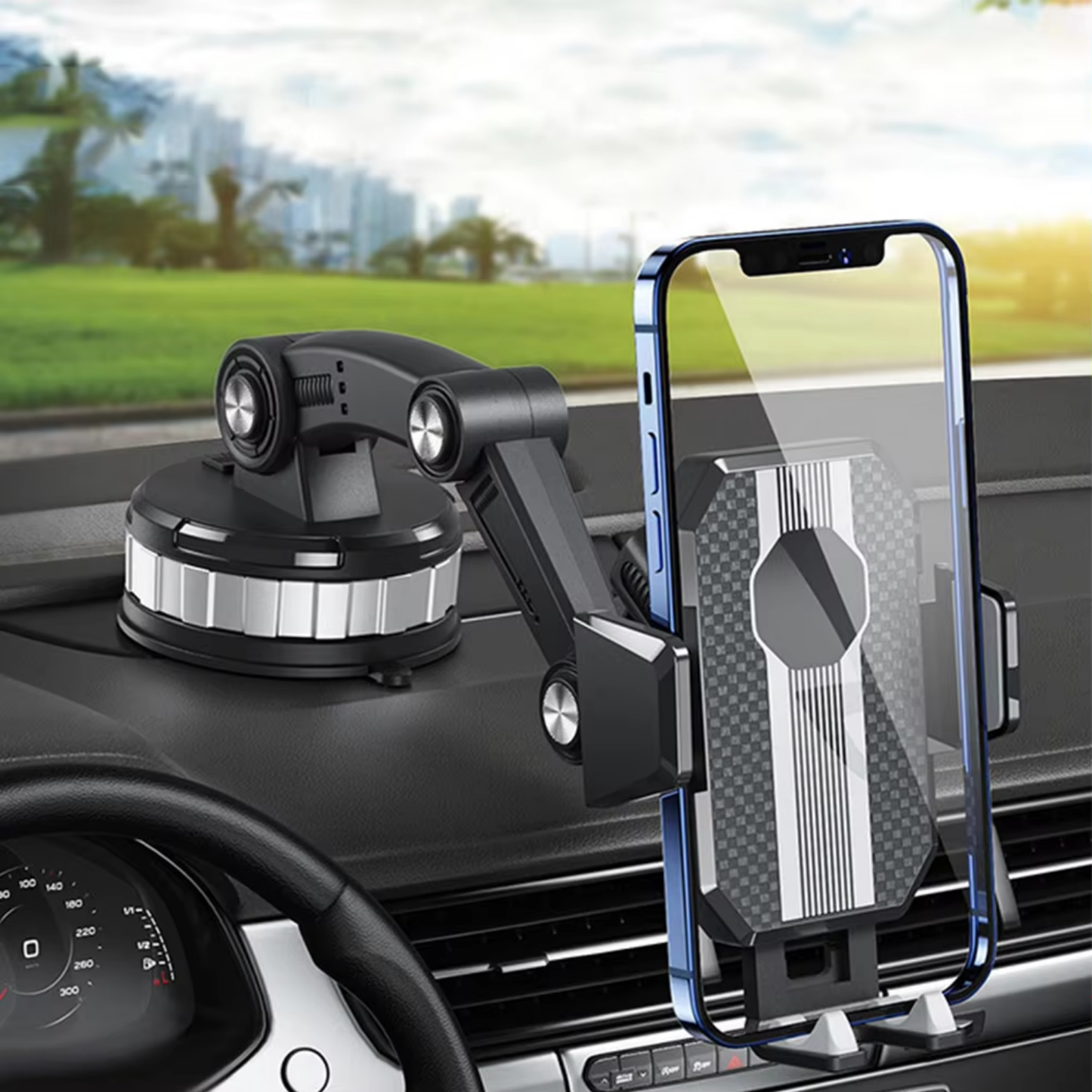 Car Phone Holder | Strong Suction Cup, 360° Rotation for Easy Use 0