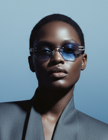 Carter Bleu Metal Frameless Sunglasses