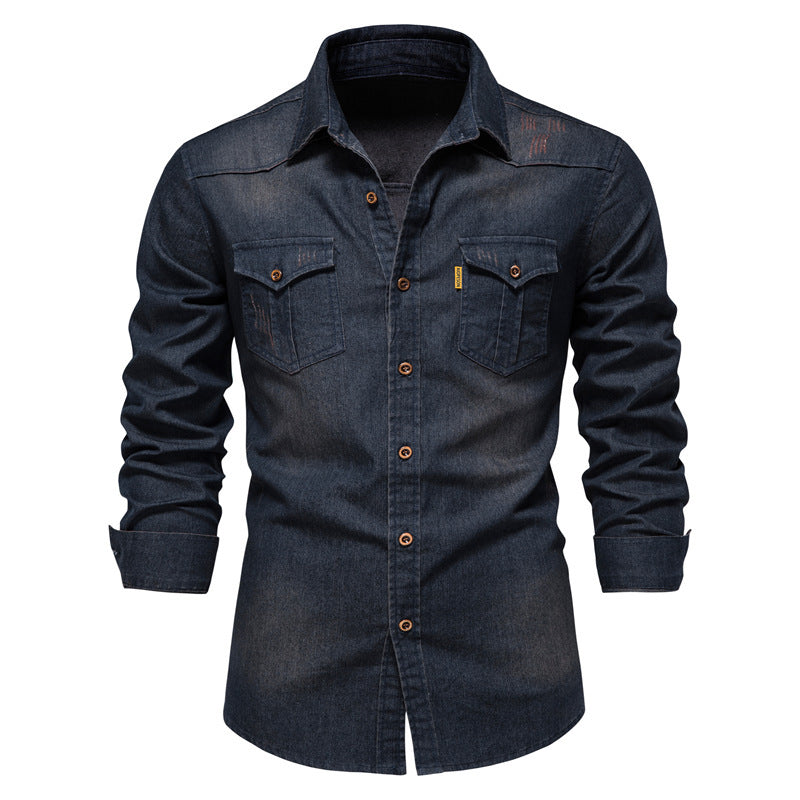 Casual Denim Shirt | Soft Fabric with Button Placket & Relaxed Fit 1