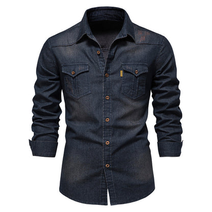 Casual Denim Shirt | Soft Fabric with Button Placket & Relaxed Fit 1