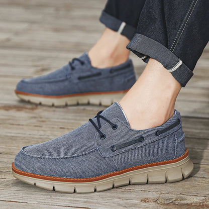 Casual Men's Sneakers | Breathable Canvas Boat Shoes with Non-Slip Soft Sole 1
