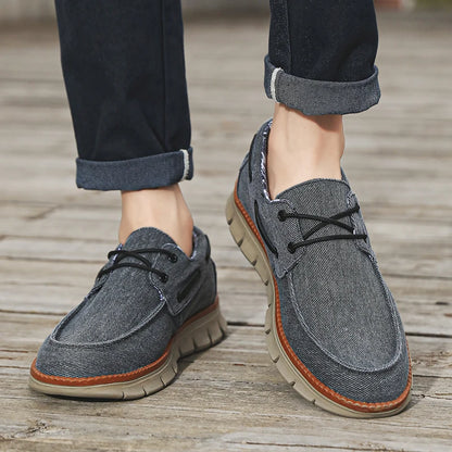 Casual Men's Sneakers | Breathable Canvas Boat Shoes with Non-Slip Soft Sole 4