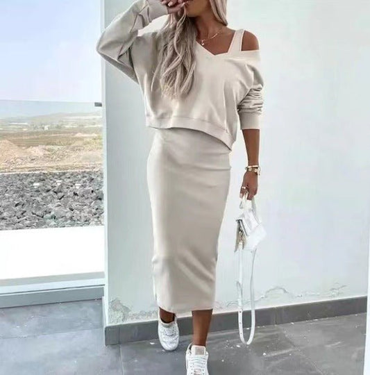 Casual Sweatshirt and Dress Set | Stylish Comfort for Any Occasion 0