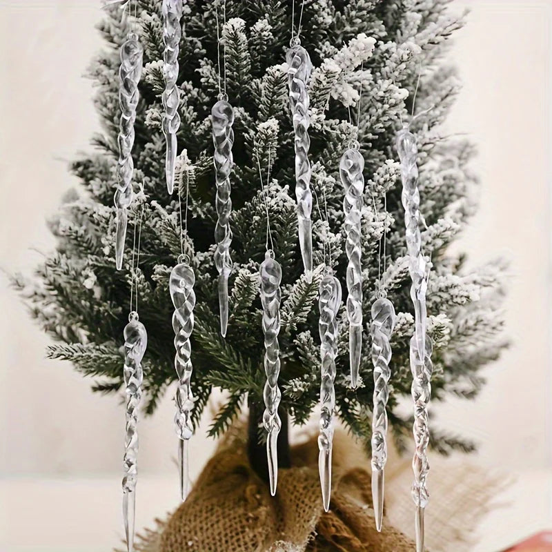 Christmas Decoration Set | Crystal Clear Icicle Ornaments for Festive Decor 4