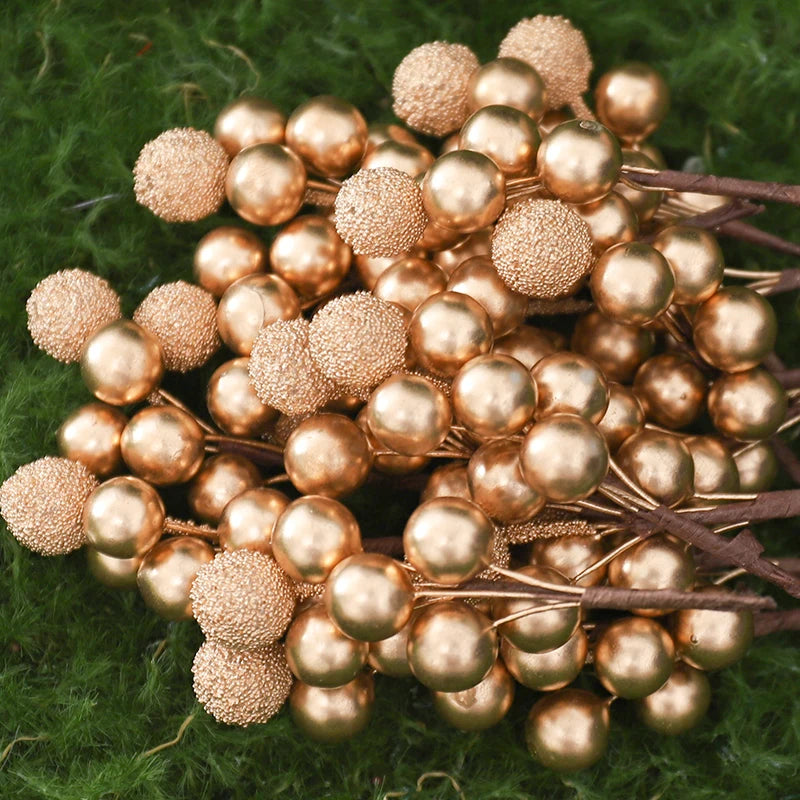 Christmas Decorations | 10 Golden Berry Ornaments for Tree & Wreaths 1