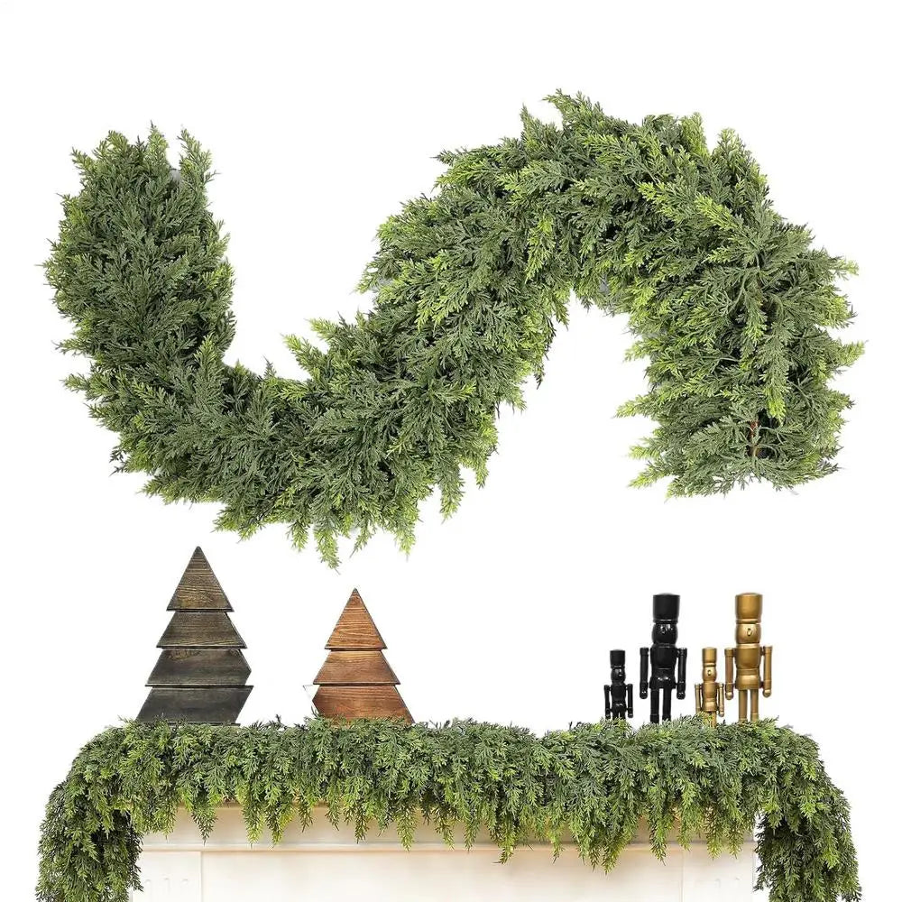 Christmas Garland | Elegant Cypress Leaves for Festive Decor 0
