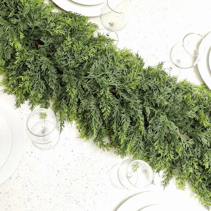 Christmas Garland | Elegant Cypress Leaves for Festive Decor 1
