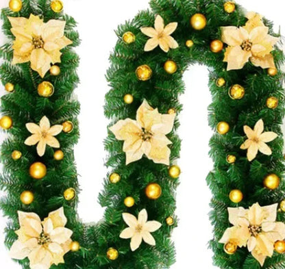 Christmas Garland | Elegant Rattan Banner with LED Lighting 0