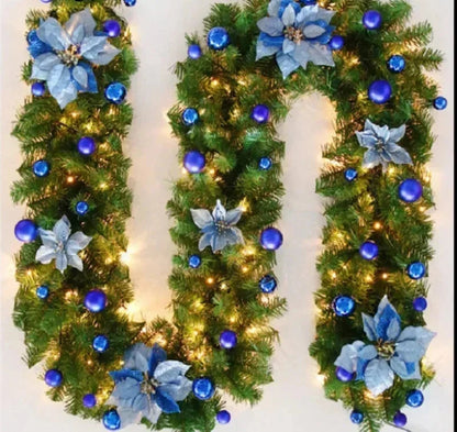 Christmas Garland | Elegant Rattan Banner with LED Lighting 2