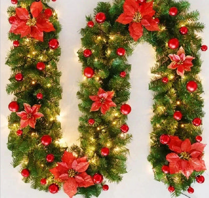 Christmas Garland | Elegant Rattan Banner with LED Lighting 3