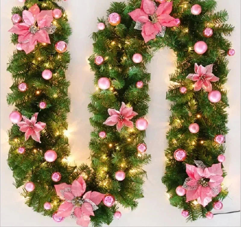Christmas Garland | Elegant Rattan Banner with LED Lighting 4