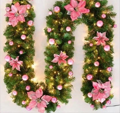 Christmas Garland | Elegant Rattan Banner with LED Lighting 4