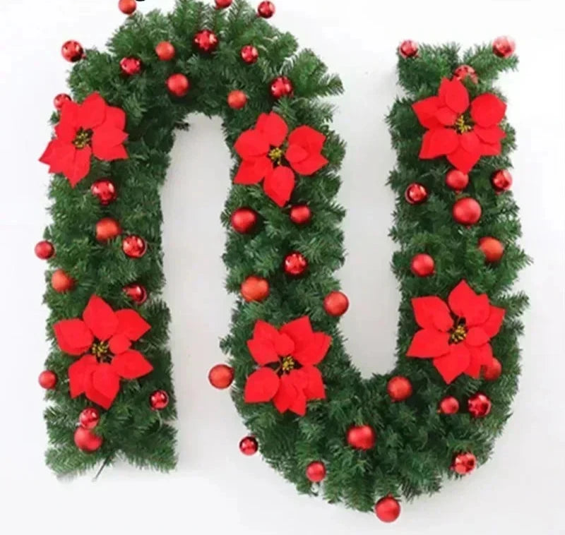 Christmas Garland | Elegant Rattan Banner with LED Lighting 6
