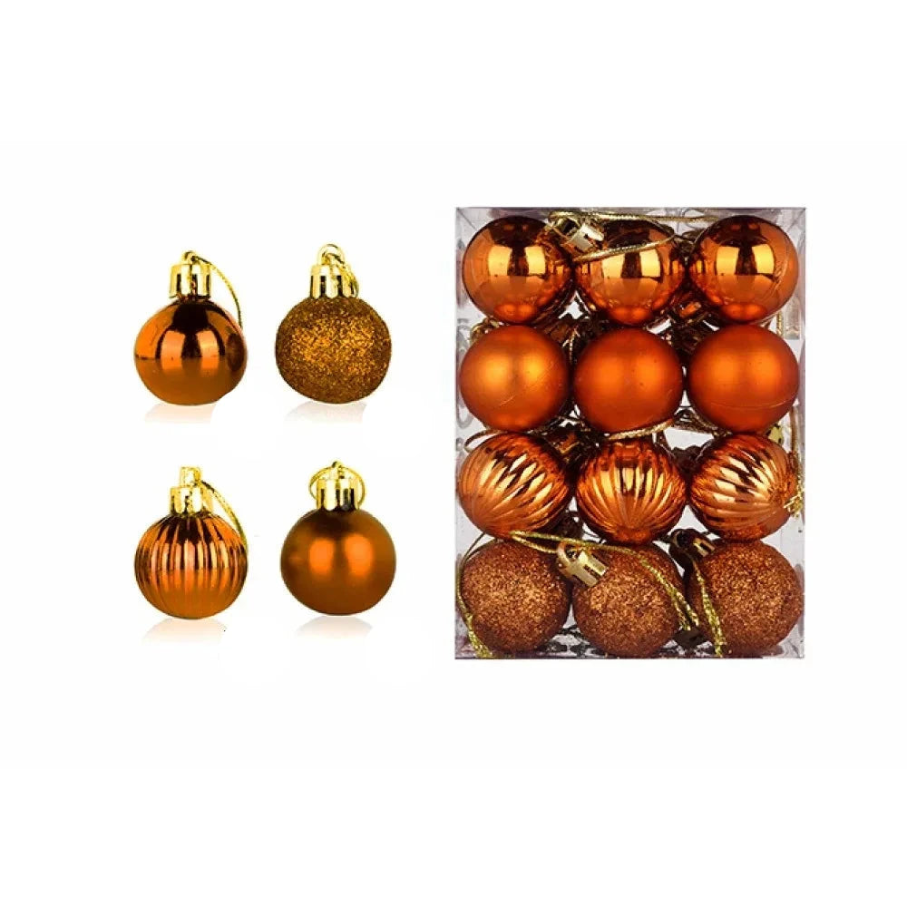 Christmas Ornaments Set | 24 Elegant Baubles for Tree Decorations 0