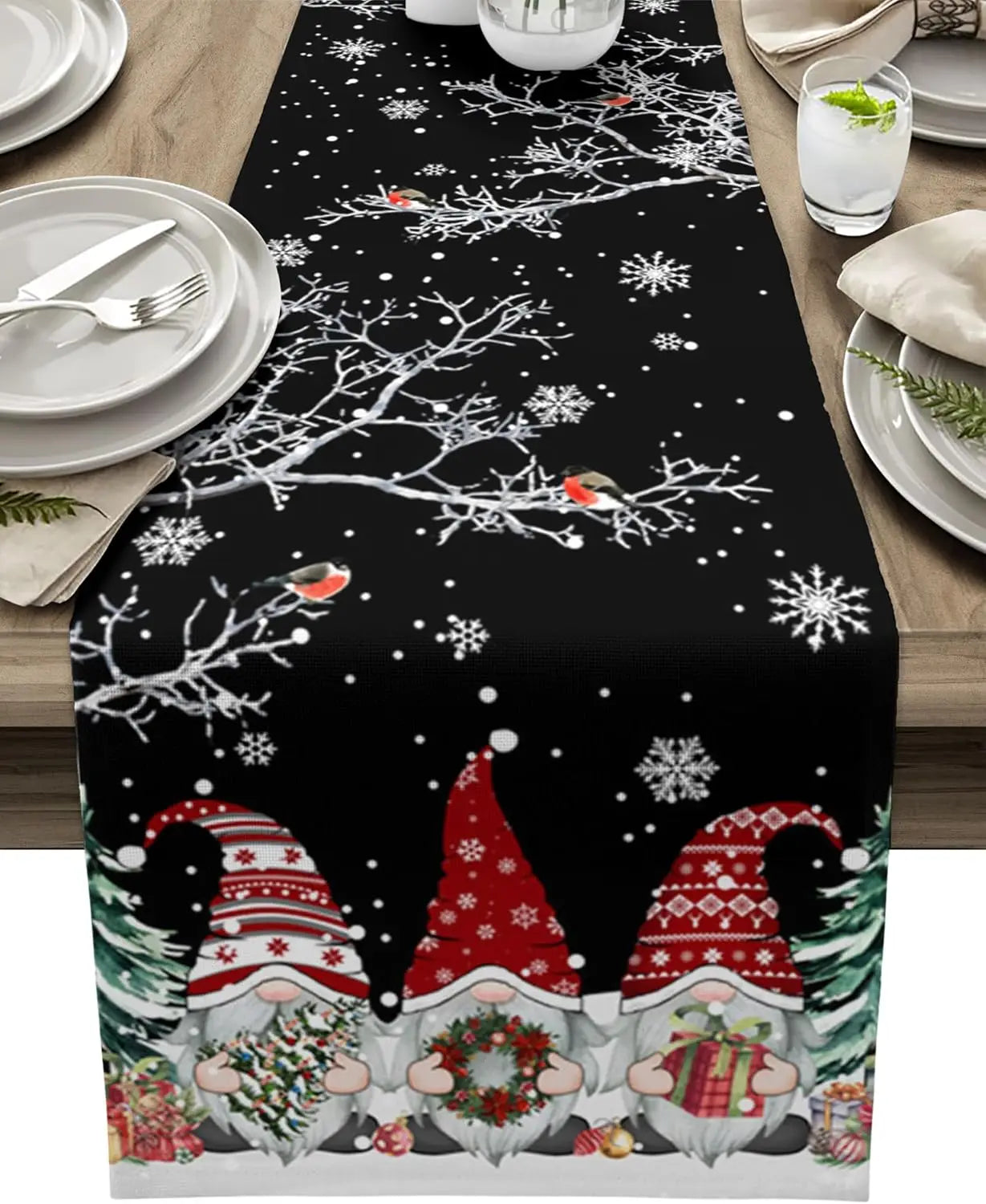 Christmas Table Runner | Elegant Snowflake Design for Festive Decor 0