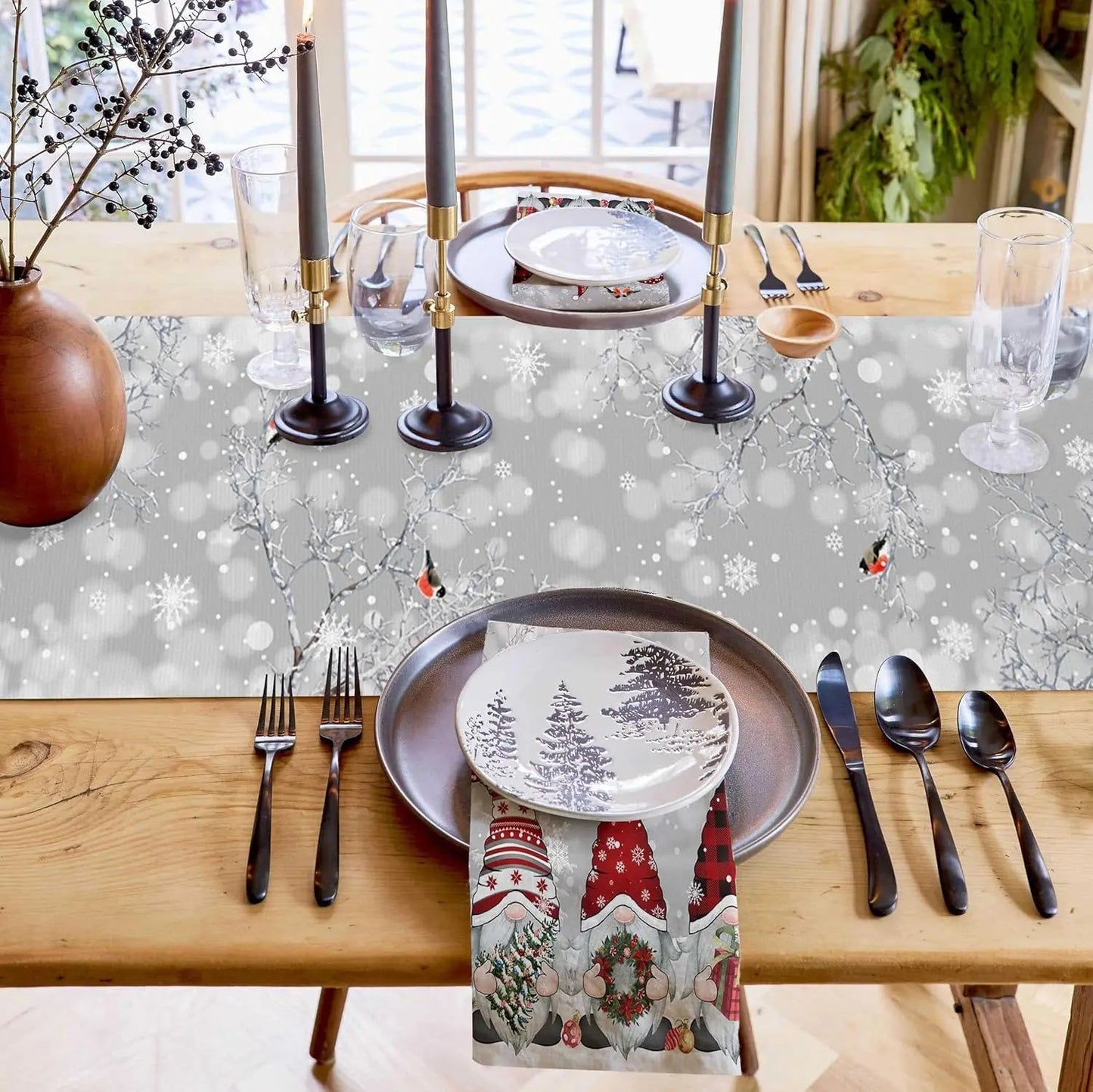 Christmas Table Runner | Elegant Snowflake Design for Festive Decor 2