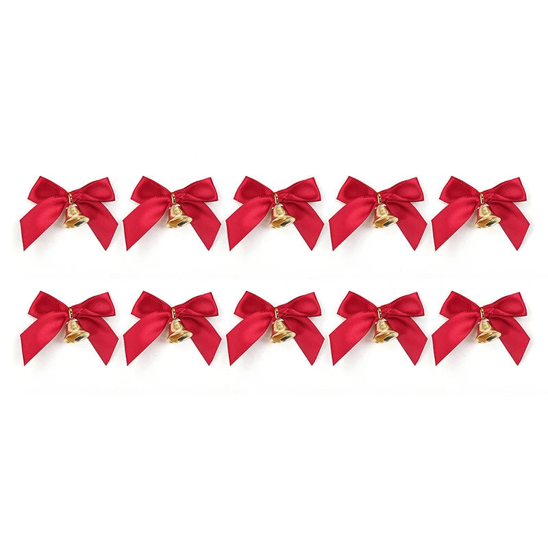 Christmas Tree Bows Set | Elegant Decorative Bows with Bells for Festive Decor 0