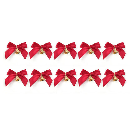Christmas Tree Bows Set | Elegant Decorative Bows with Bells for Festive Decor 0