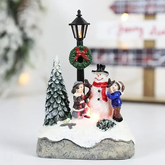 Christmas Village Decorations | LED Resin Ornaments for Festive Decor 0