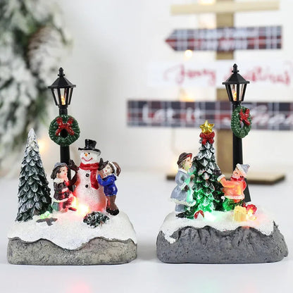 Christmas Village Decorations | LED Resin Ornaments for Festive Decor 1
