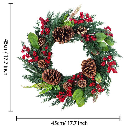 Christmas Wreath | Vibrant Red Berries and Lush Cypress Leaves for Front Door or Outdoor Decor 5