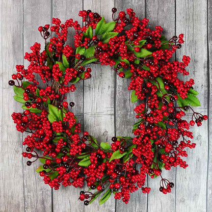 Christmas Wreath | Vibrant Red Berries and Lush Cypress Leaves for Front Door or Outdoor Decor 7
