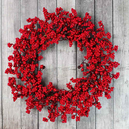 Christmas Wreath | Vibrant Red Berries and Lush Cypress Leaves for Front Door or Outdoor Decor 9