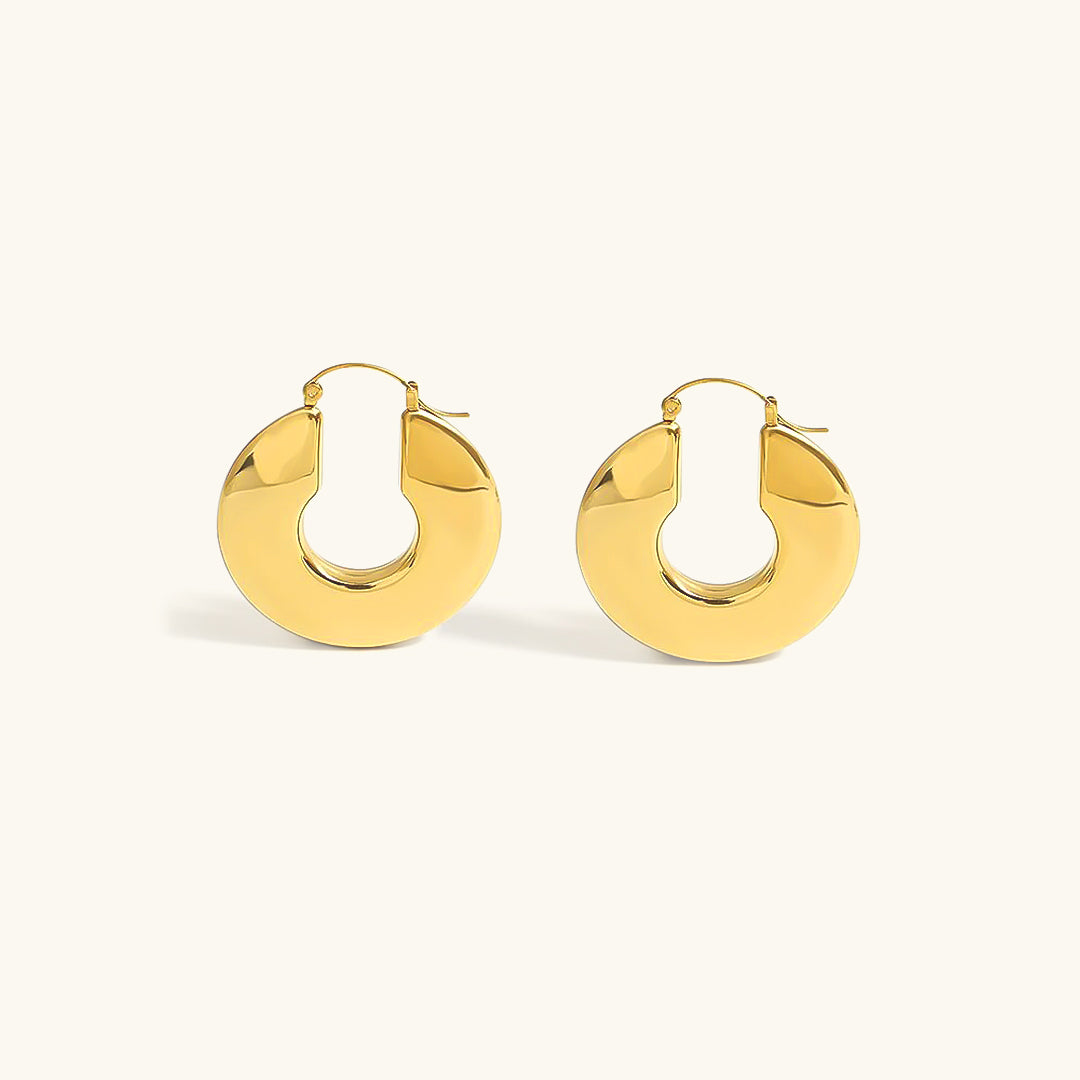 Chunky Hoop Earrings | 18k Gold Plated, Hypoallergenic & Waterproof 0