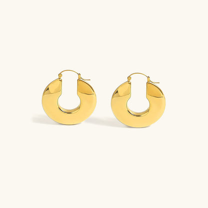 Chunky Hoop Earrings | 18k Gold Plated, Hypoallergenic & Waterproof 0