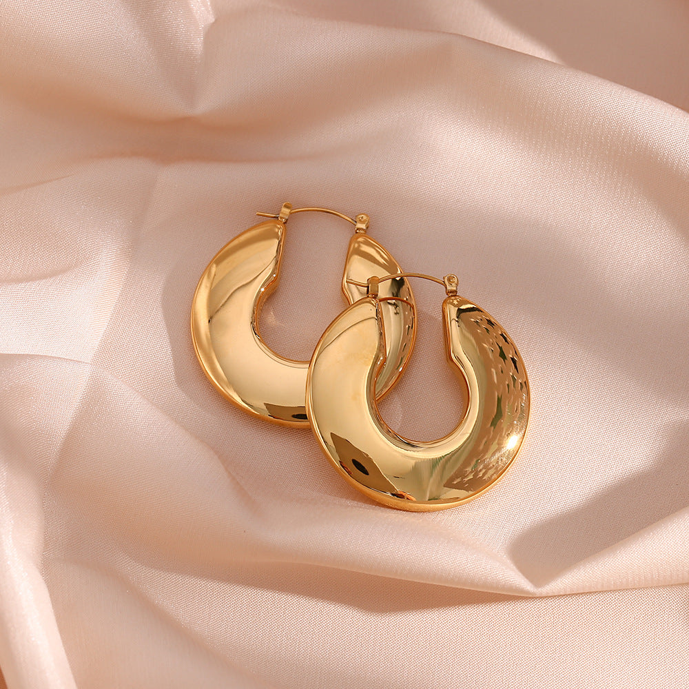 Chunky Hoop Earrings | 18k Gold Plated, Hypoallergenic & Waterproof 3