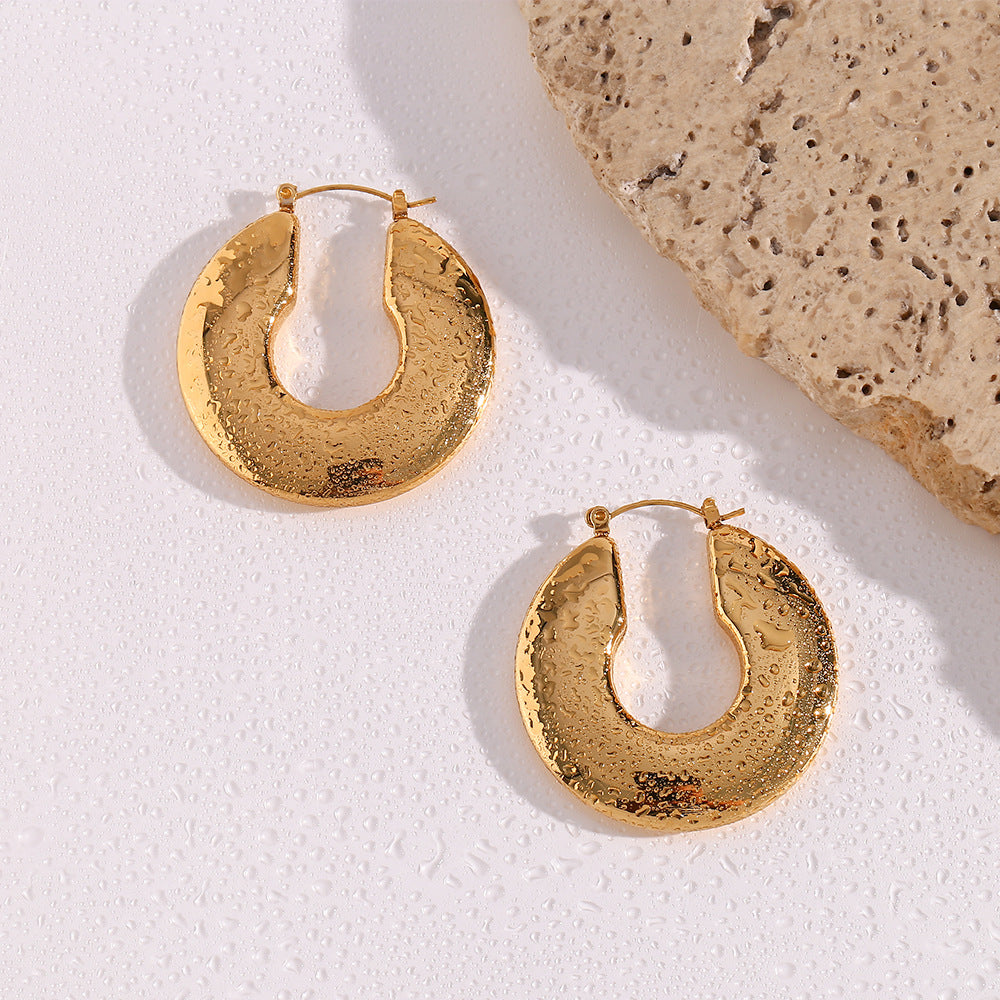 Chunky Hoop Earrings | 18k Gold Plated, Hypoallergenic & Waterproof 4